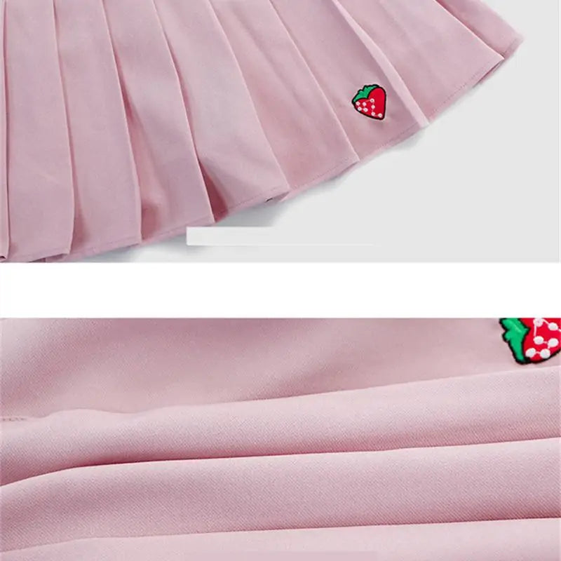 Pastel Peach Pink Pleated Skirts